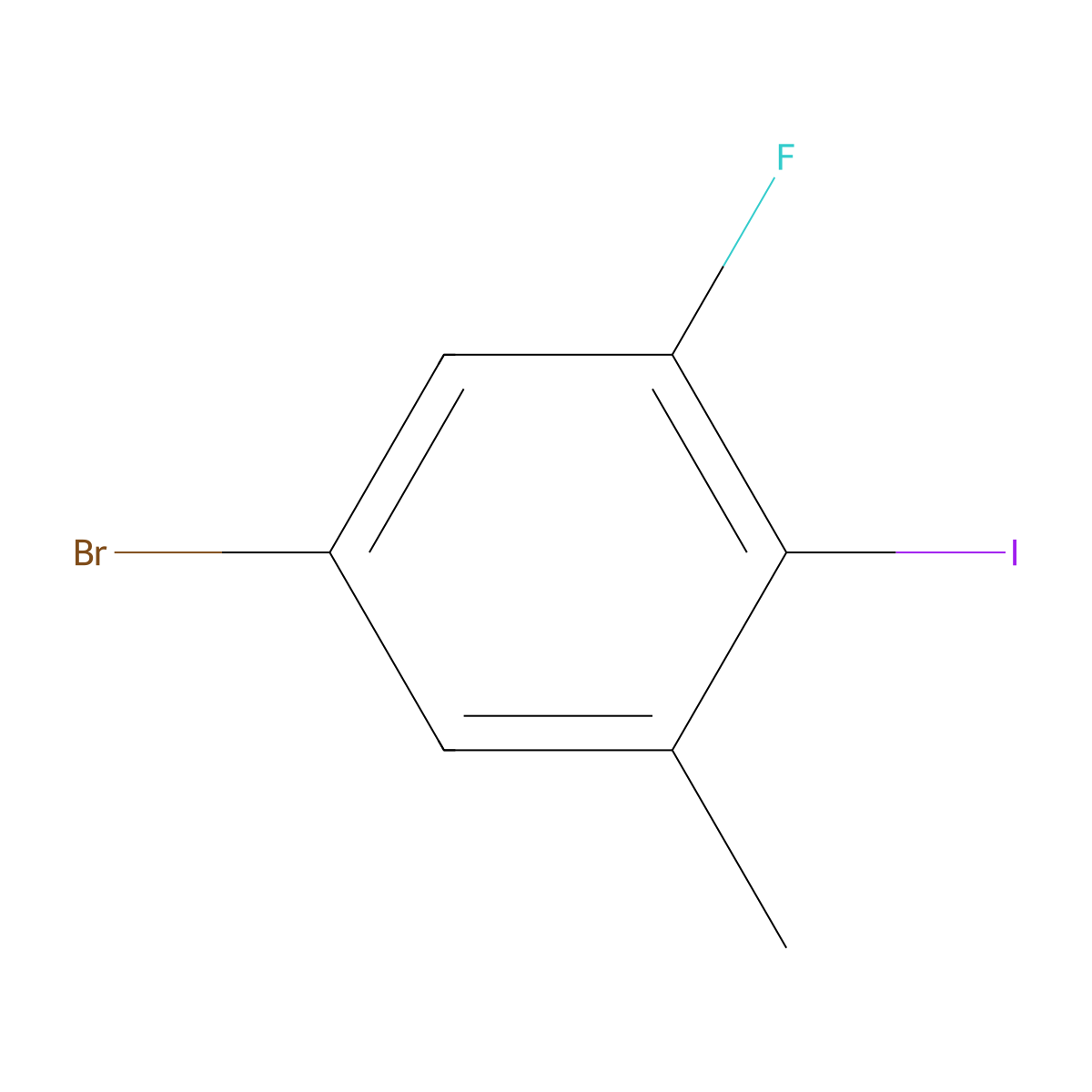 5-Bromo-1-fluoro-2-iodo-3-methylbenzene molecular structure, CAS 1805553-01-8