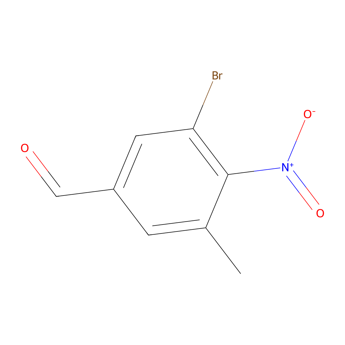 3-Bromo-5-methyl-4-nitrobenzaldehyde molecular structure, CAS 1805553-40-5