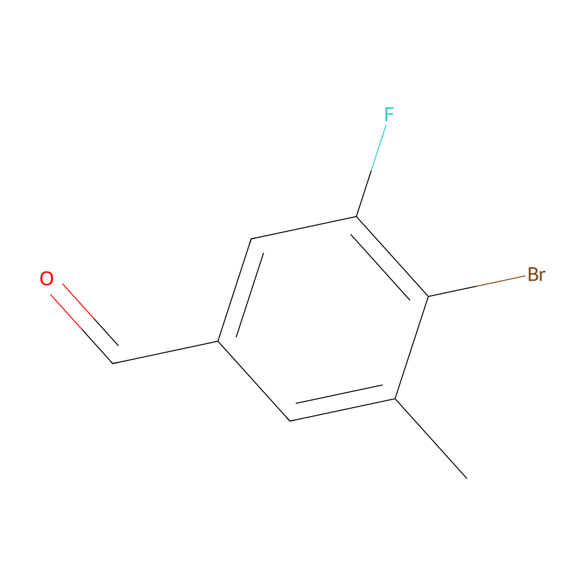 4-Bromo-3-fluoro-5-methylbenzaldehyde molecular structure, CAS 1805553-88-1