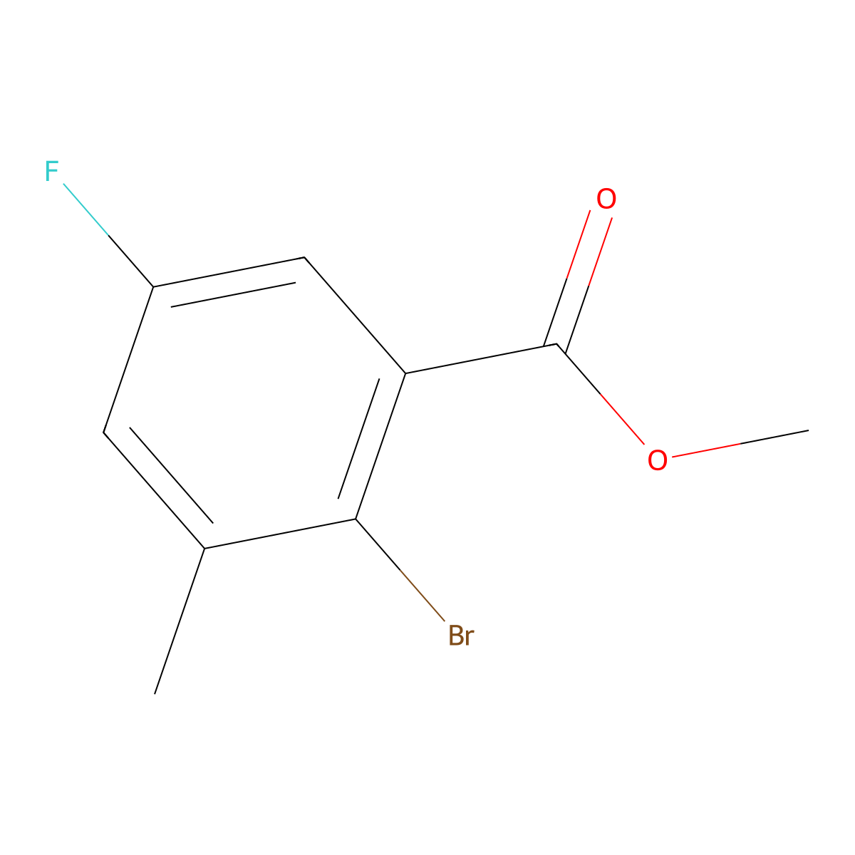 Methyl 2-bromo-5-fluoro-3-methylbenzoate molecular structure, CAS 1805554-10-2