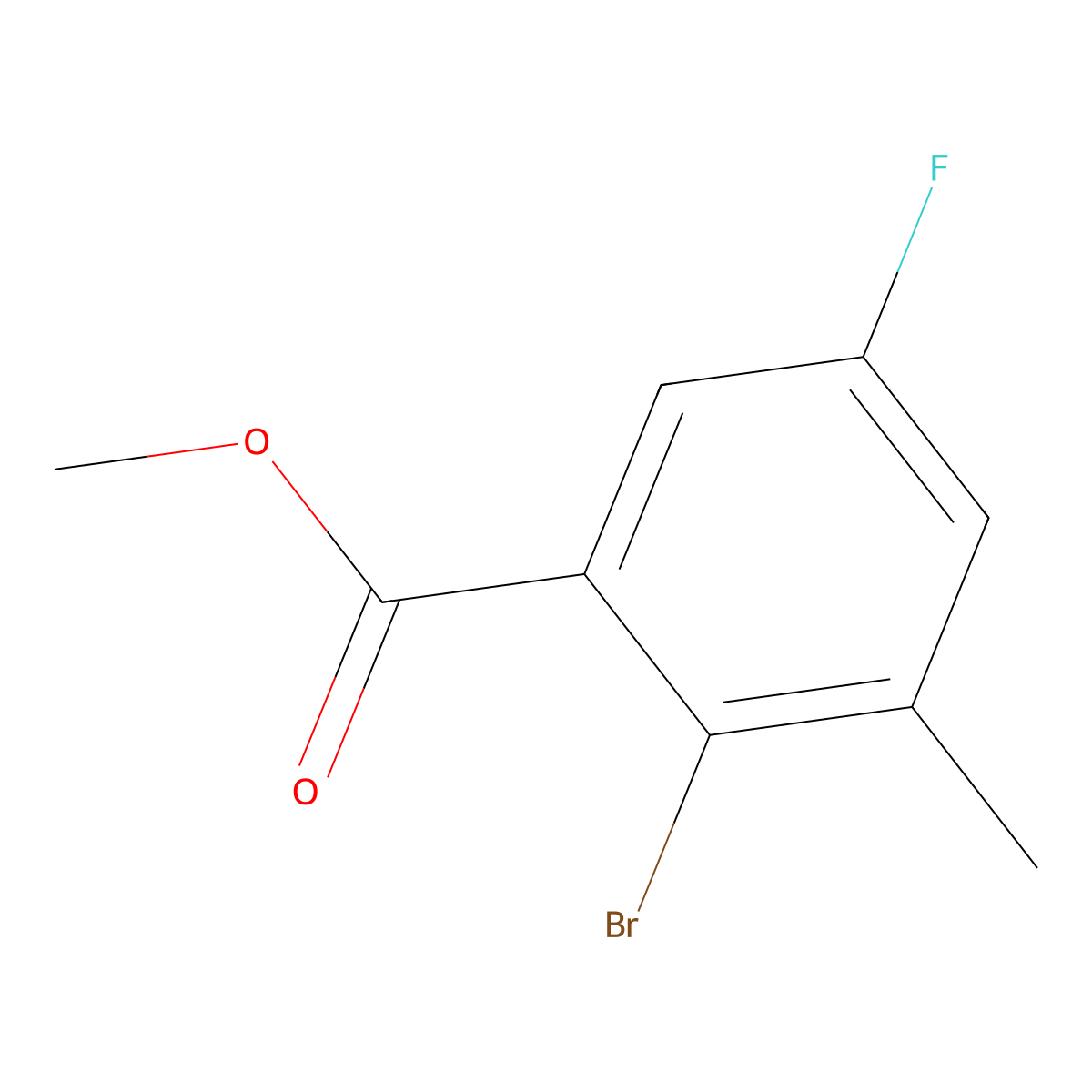 Methyl 2-bromo-5-fluoro-3-methylbenzoate molecular structure, CAS 1805554-10-2