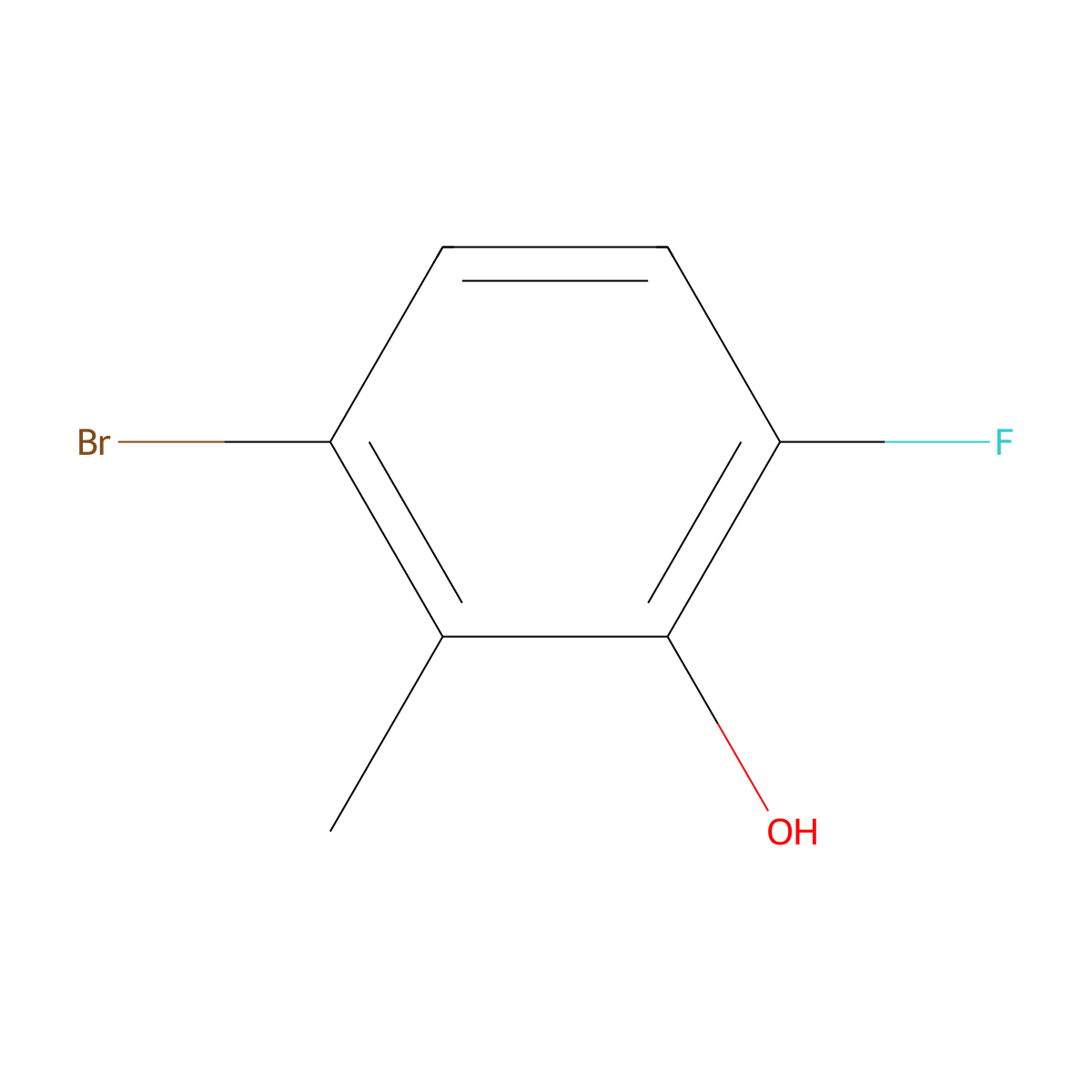 3-Bromo-6-fluoro-2-methylphenol molecular structure, CAS 1805554-89-5