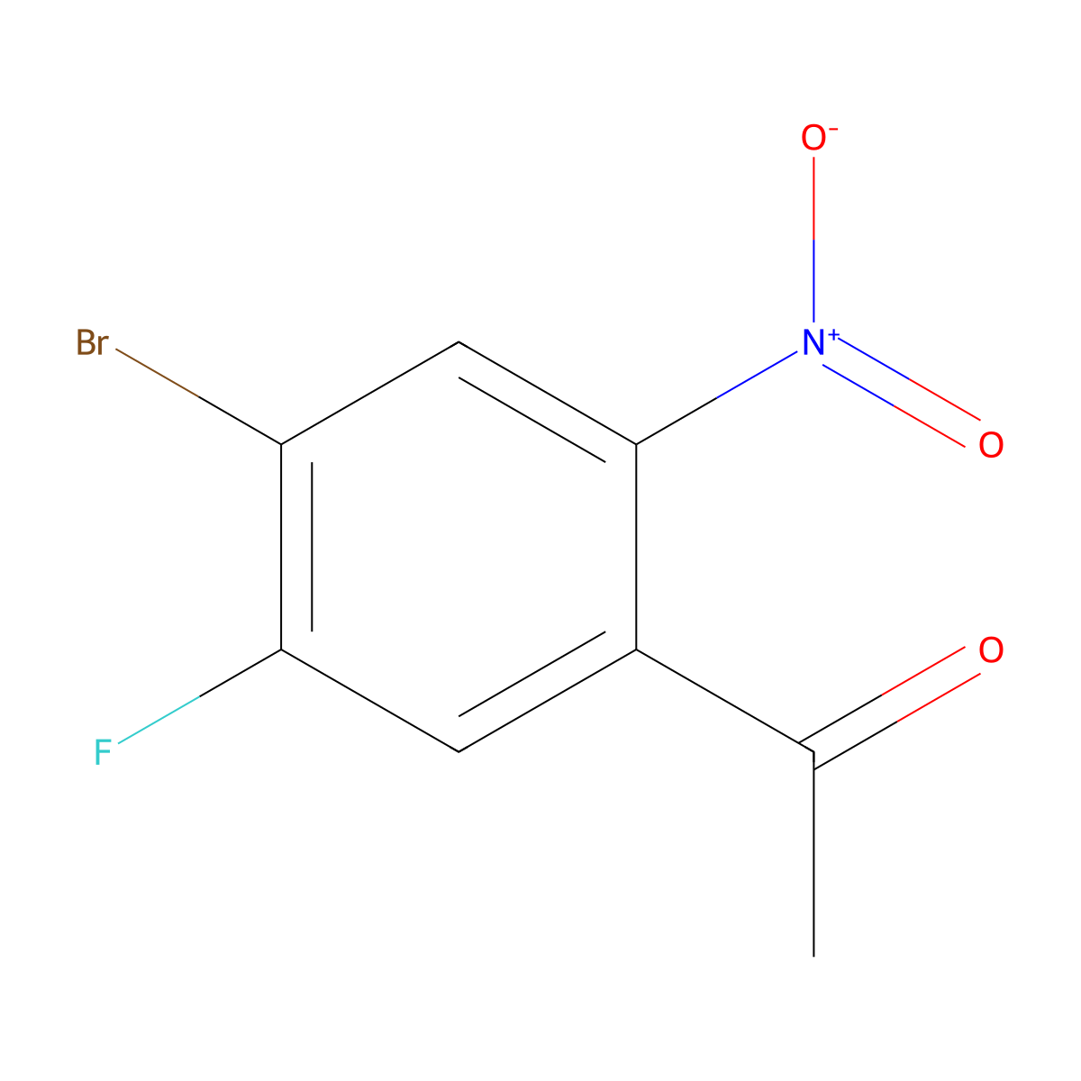 1-(4-Bromo-5-fluoro-2-nitro-phenyl)-ethanone molecular structure, CAS 1805555-80-9