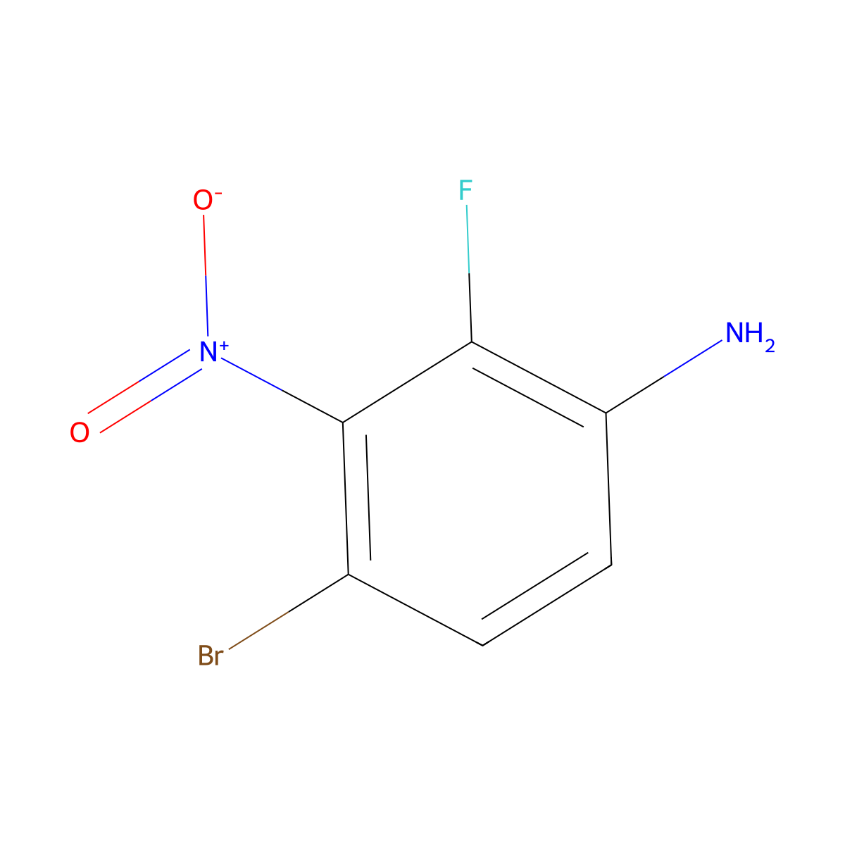 4-Bromo-2-fluoro-3-nitroaniline molecular structure, CAS 1805555-85-4