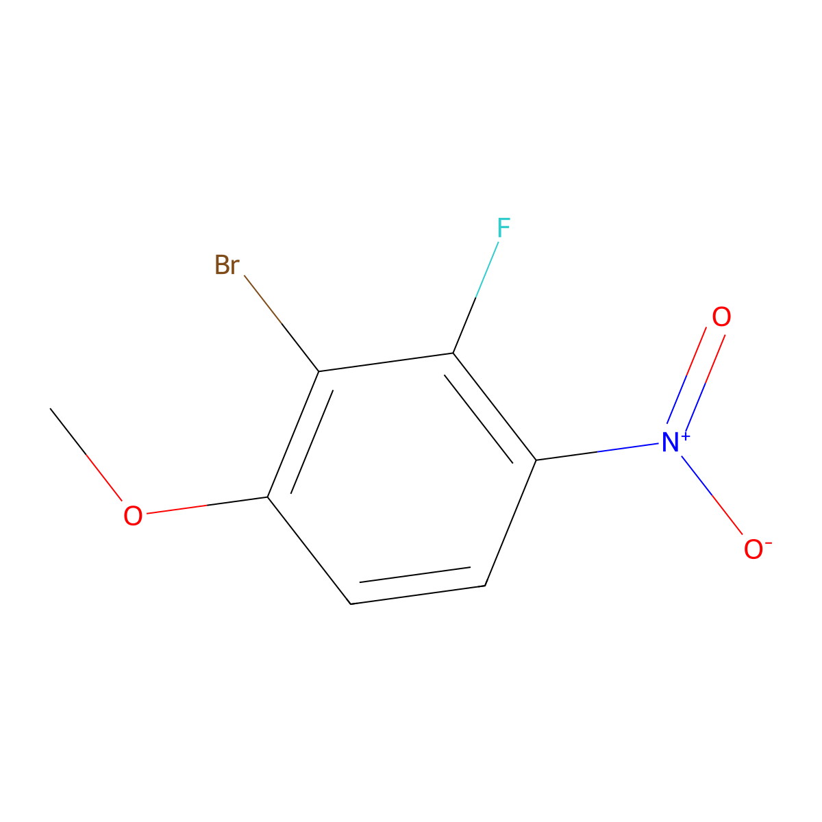 2-Bromo-3-fluoro-1-methoxy-4-nitrobenzene molecular structure, CAS 1805556-17-5