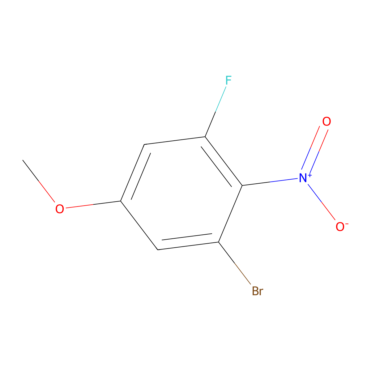1-Bromo-3-fluoro-5-methoxy-2-nitrobenzene molecular structure, CAS 1805556-55-1