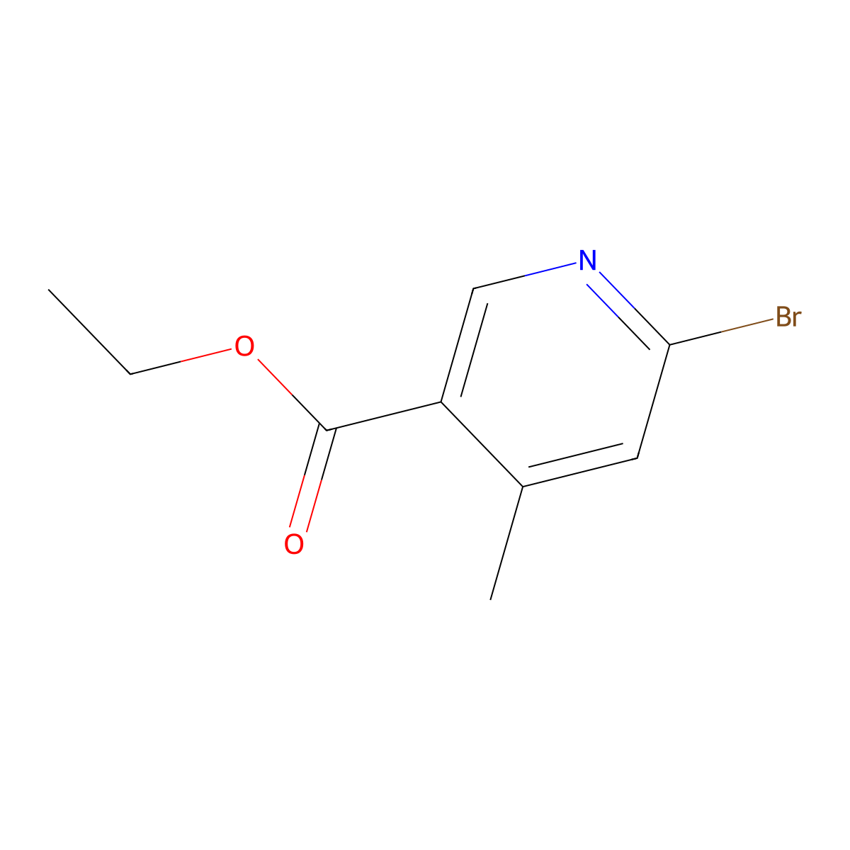 Ethyl 6-bromo-4-methylnicotinate molecular structure, CAS 1805556-57-3