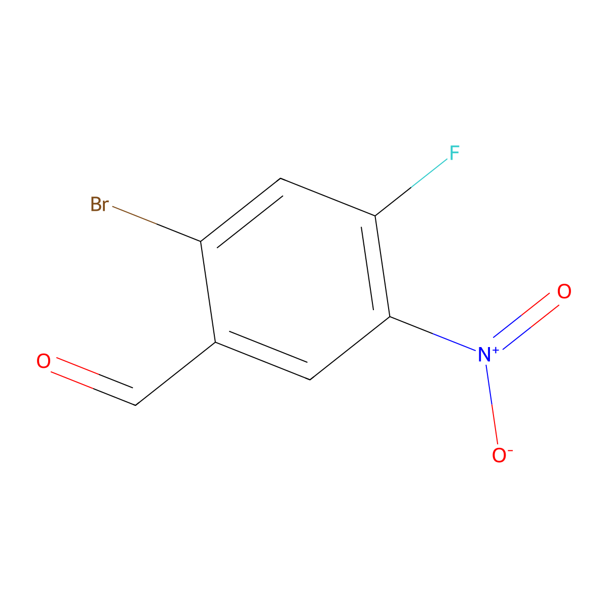 2-Bromo-4-fluoro-5-nitrobenzaldehyde molecular structure, CAS 1805556-76-6
