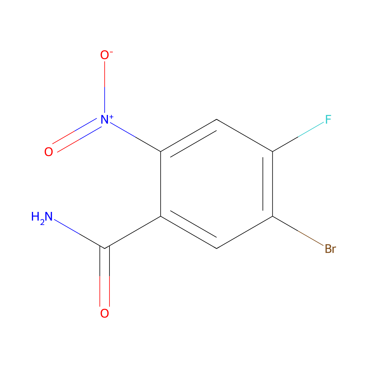 5-Bromo-4-fluoro-2-nitrobenzamide molecular structure, CAS 1805557-27-0