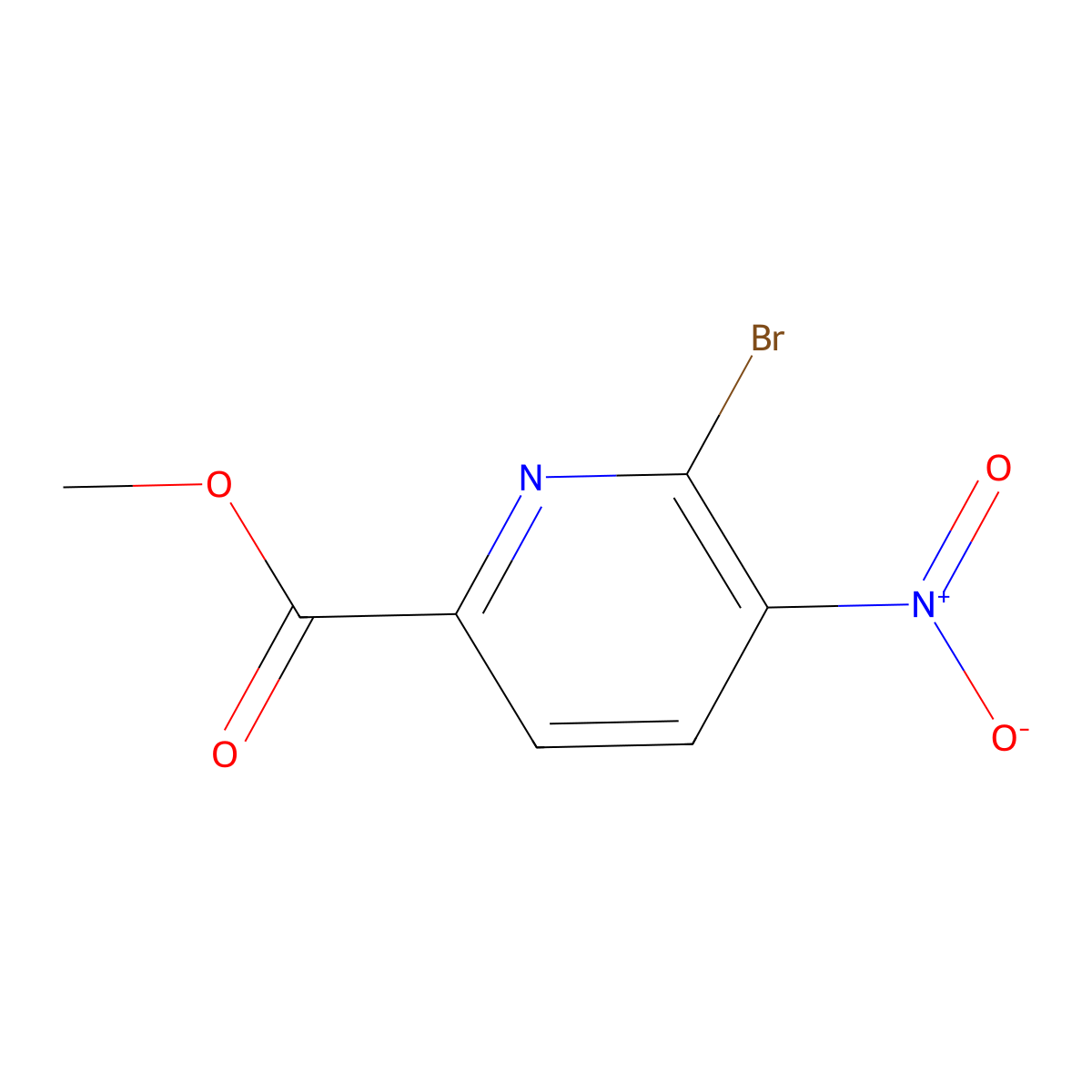 Methyl 6-bromo-5-nitropicolinate molecular structure, CAS 1805557-84-9