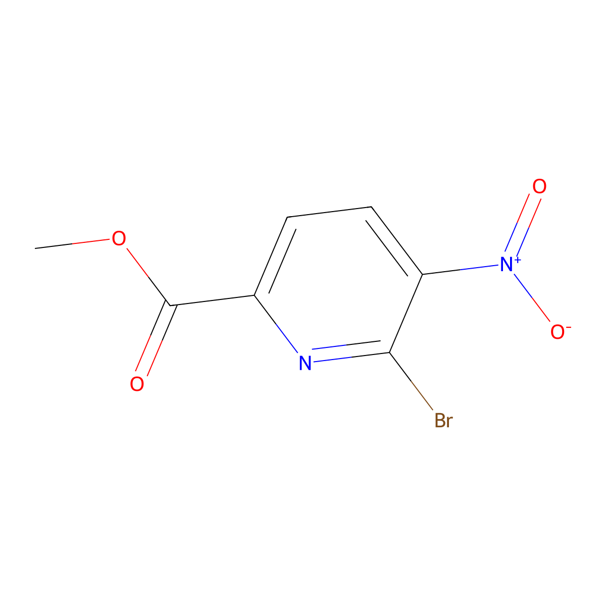 Methyl 6-bromo-5-nitropicolinate molecular structure, CAS 1805557-84-9