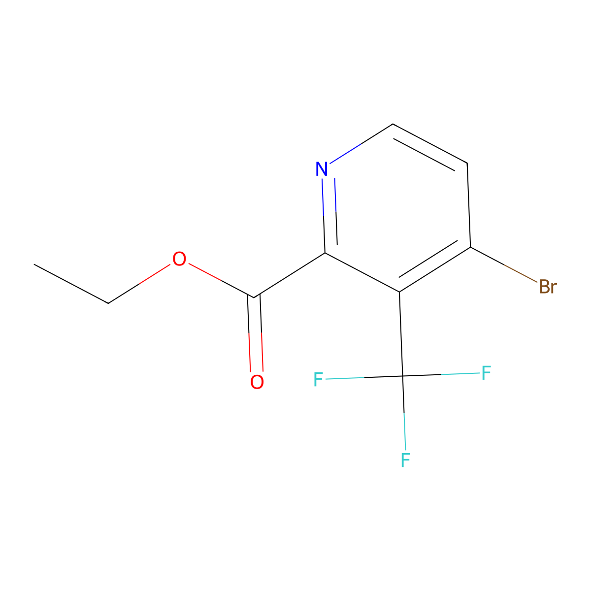 Ethyl 4-bromo-3-(trifluoromethyl)picolinate molecular structure, CAS 1805558-95-5
