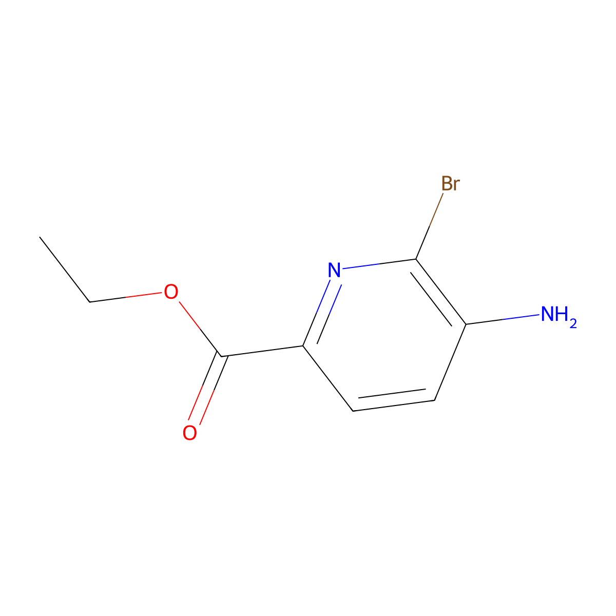 Ethyl 5-amino-6-bromopyridine-2-carboxylate molecular structure, CAS 1805559-39-0