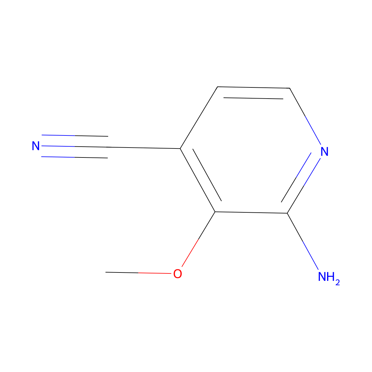 2-Amino-3-methoxyisonicotinonitrile molecular structure, CAS 1805560-30-8