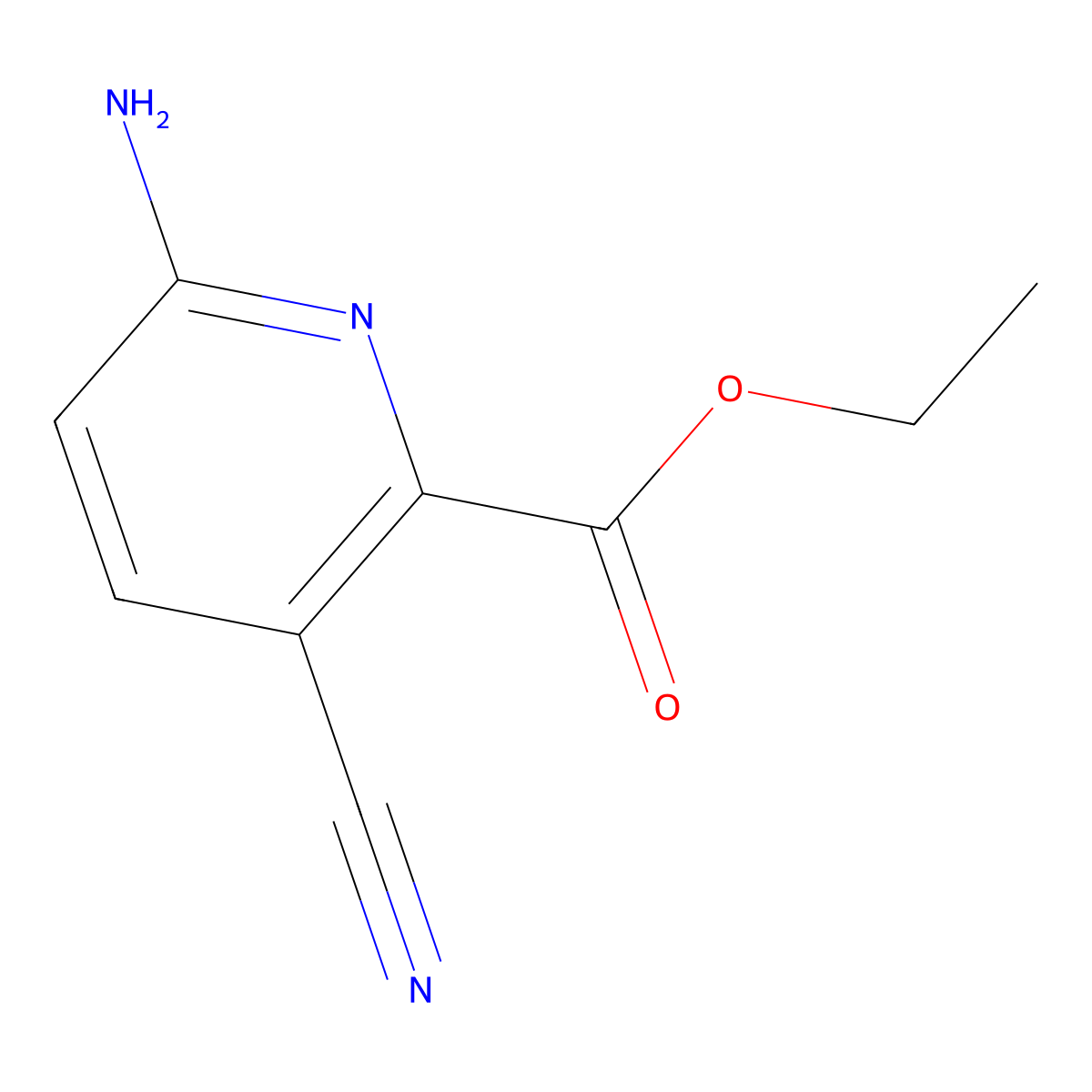 Ethyl 6-amino-3-cyanopicolinate molecular structure, CAS 1805560-37-5