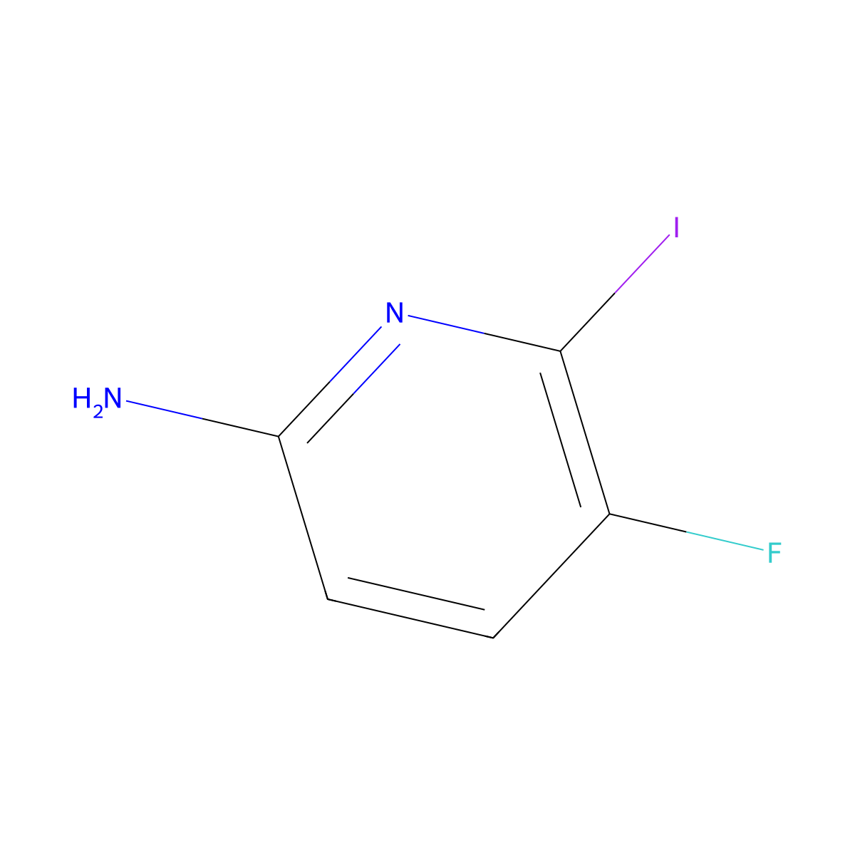 5-Fluoro-6-iodopyridin-2-amine molecular structure, CAS 1805560-66-0