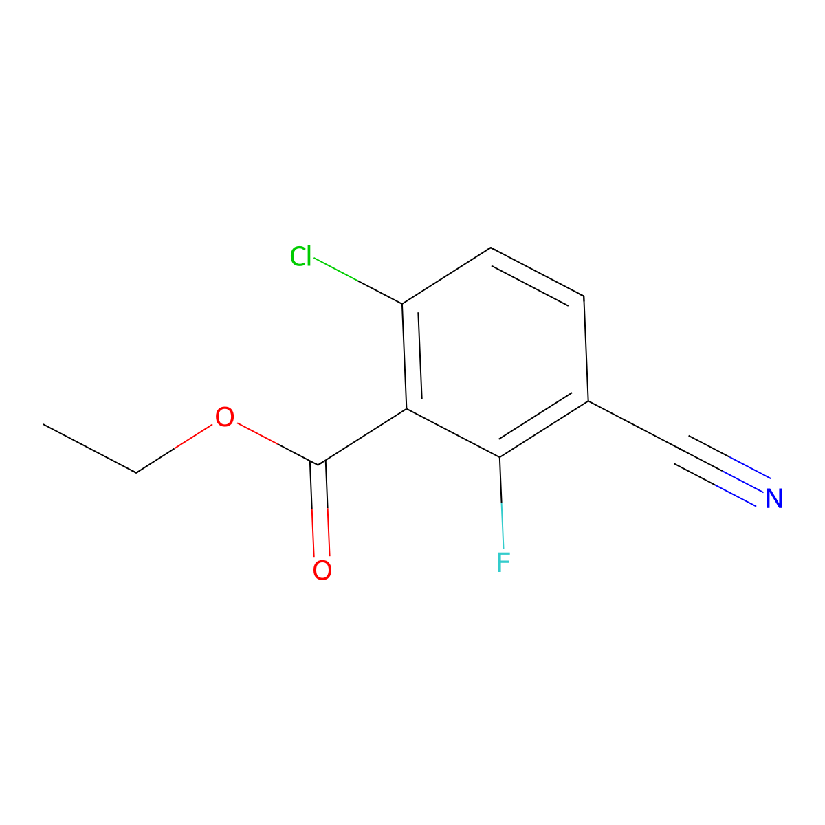 Ethyl 3-cyano-6-chloro-2-fluorobenzoate molecular structure, CAS 1805561-18-5