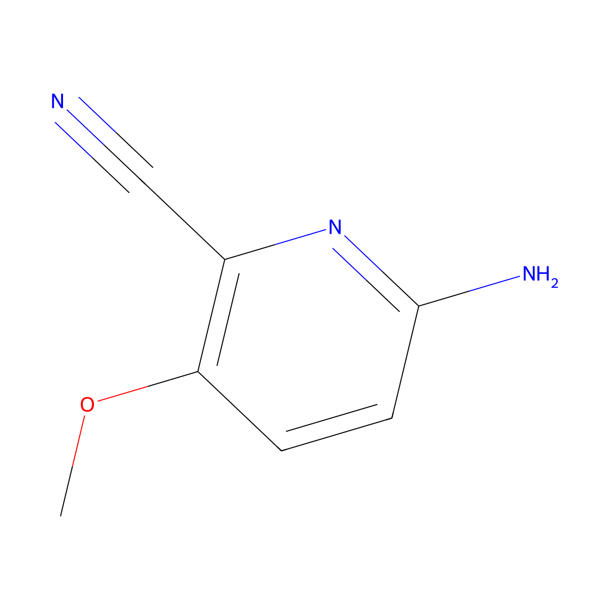 6-Amino-3-methoxypicolinonitrile molecular structure, CAS 1805563-42-1