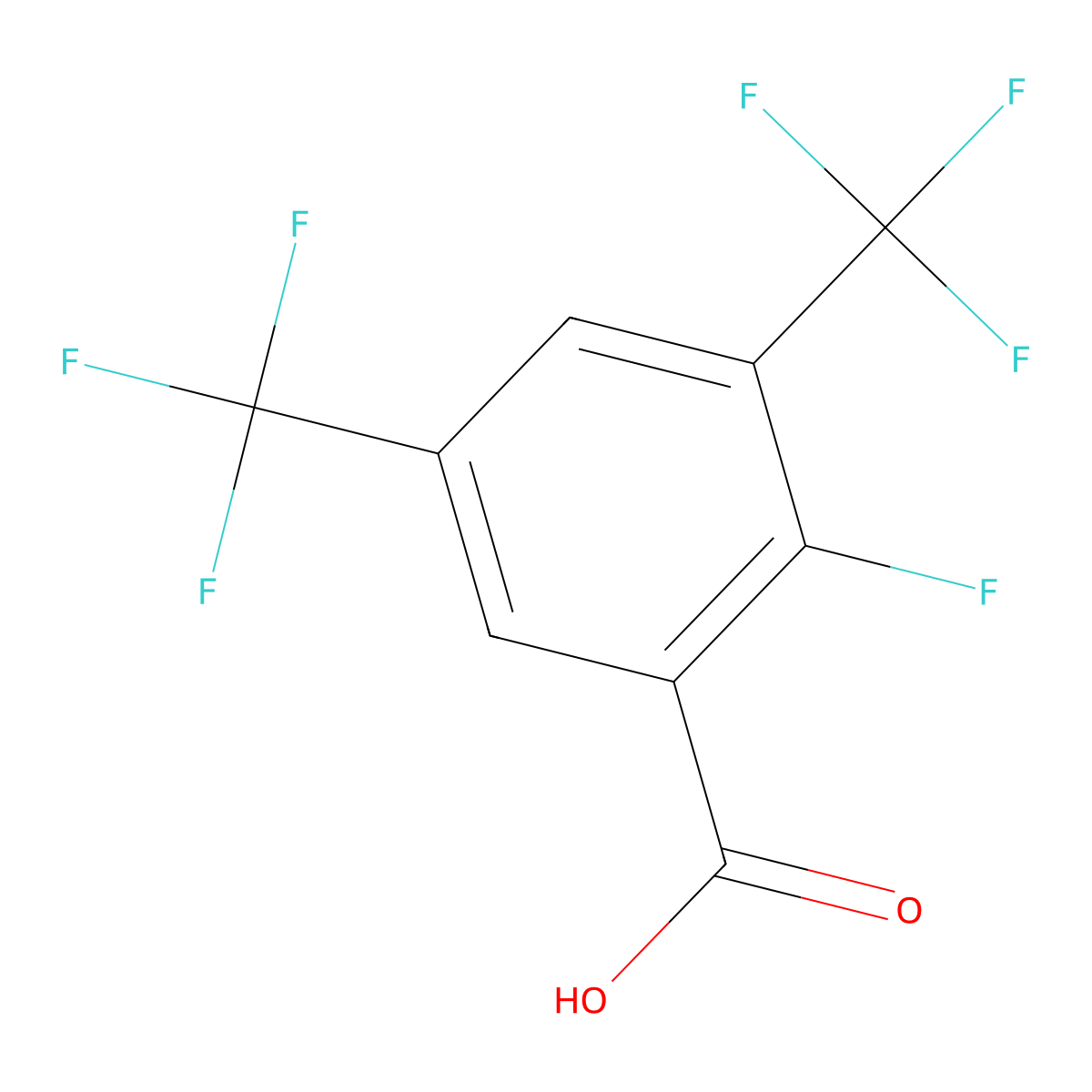 2-Fluoro-3,5-bis(trifluoromethyl)benzoic acid molecular structure, CAS 1805566-07-7