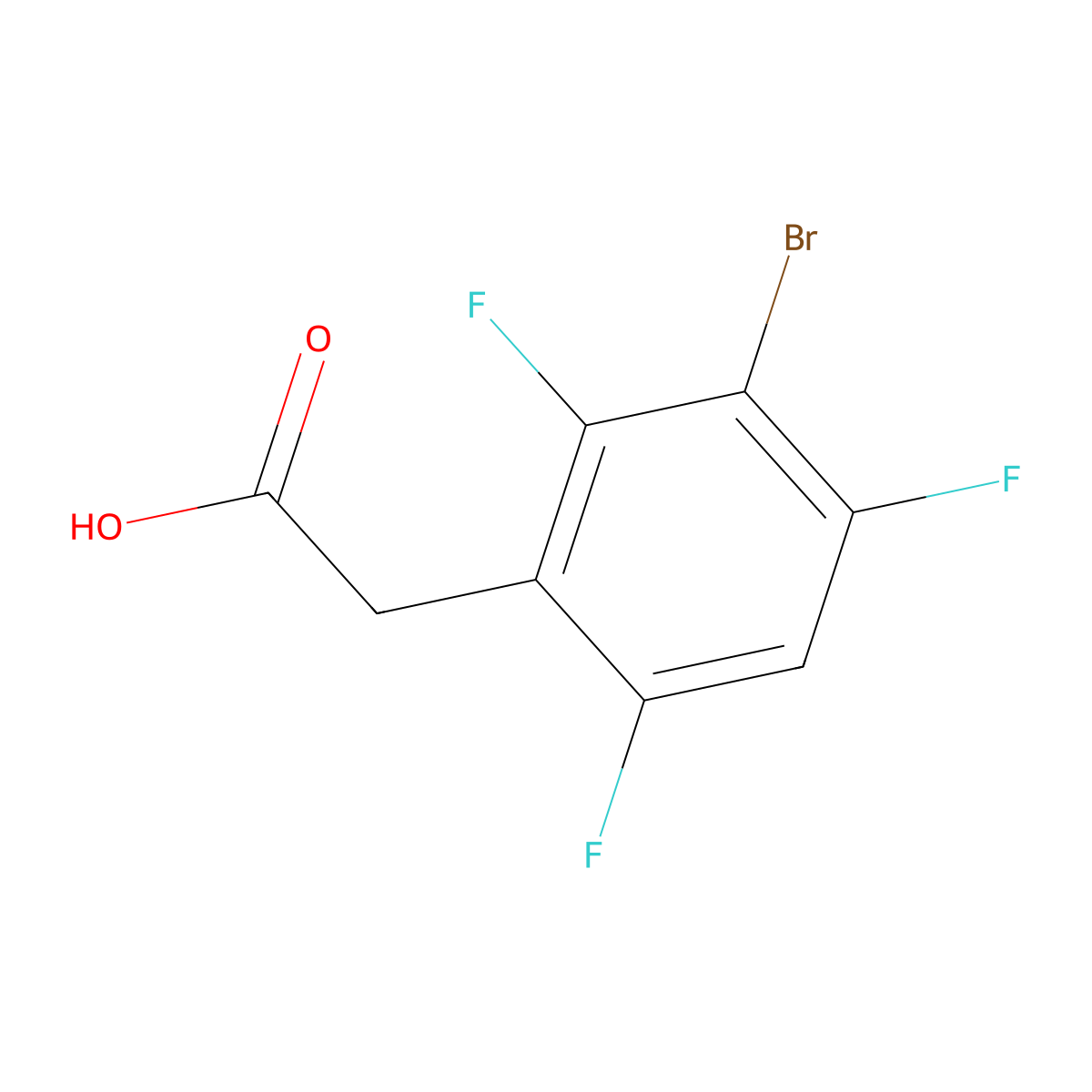 2-(3-Bromo-2,4,6-trifluorophenyl)acetic acid molecular structure, CAS 1805566-35-1