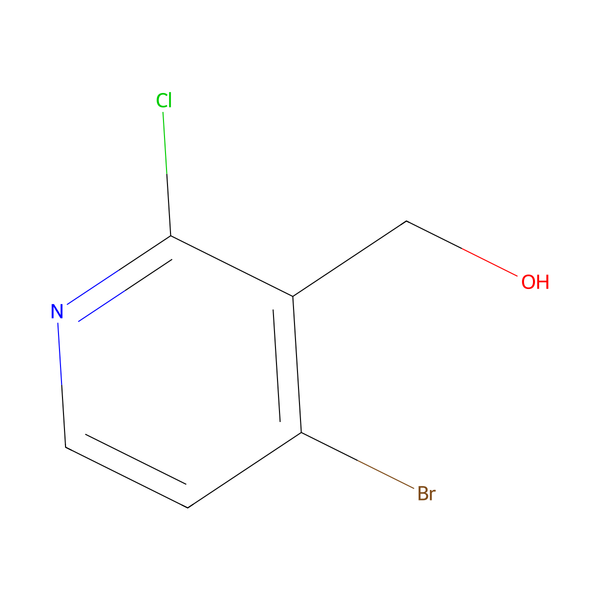 (4-Bromo-2-chloropyridin-3-yl)methanol molecular structure, CAS 1805568-08-4