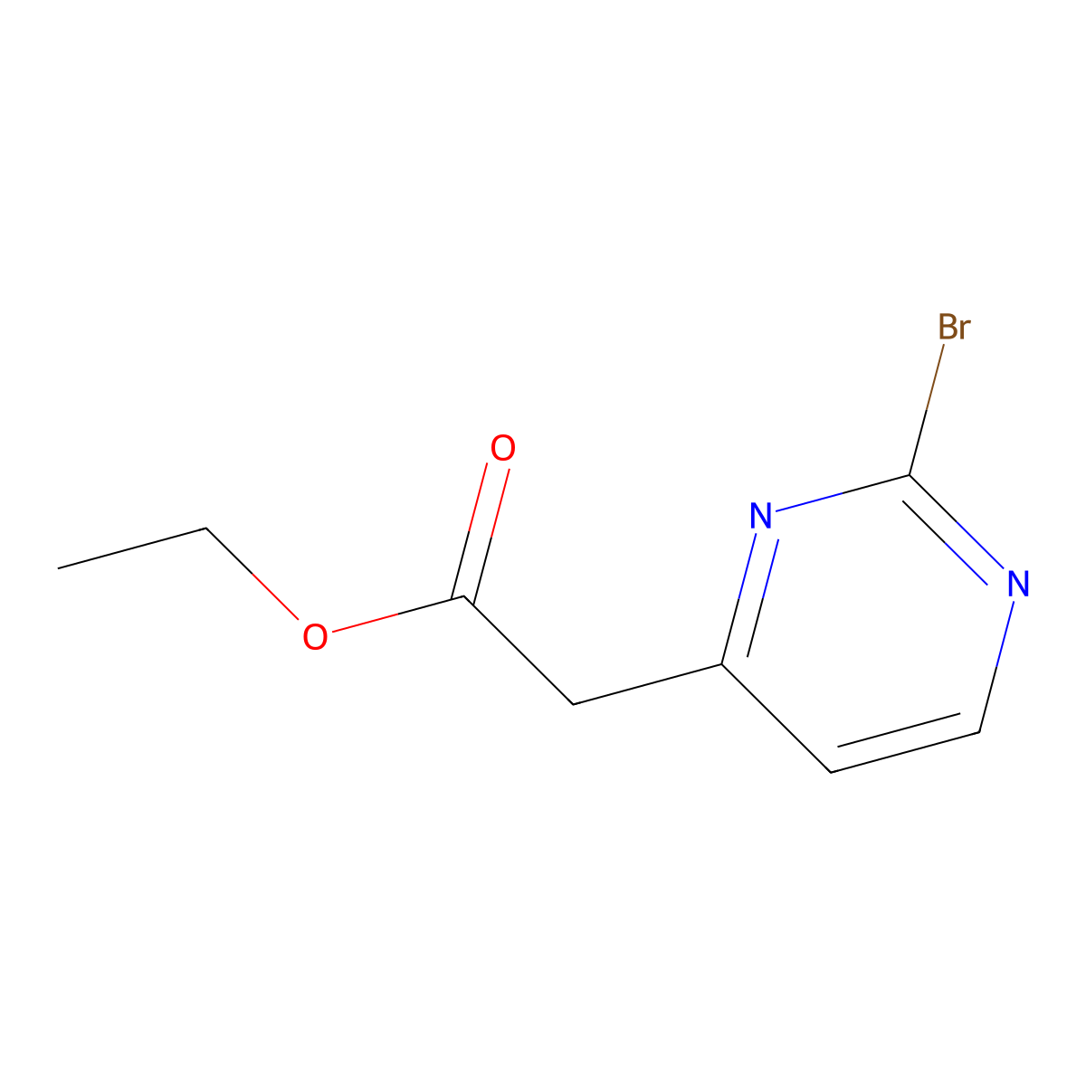 Ethyl 2-(2-bromopyrimidin-4-YL)acetate molecular structure, CAS 1805568-77-7