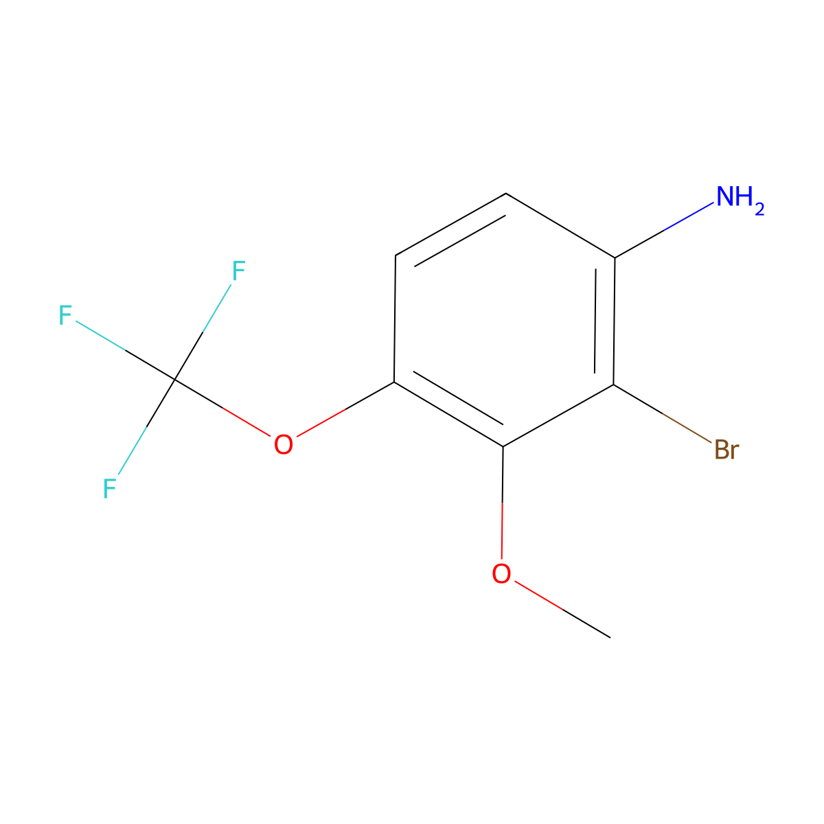 2-Bromo-3-methoxy-4-(trifluoromethoxy)aniline molecular structure, CAS 1805568-90-4