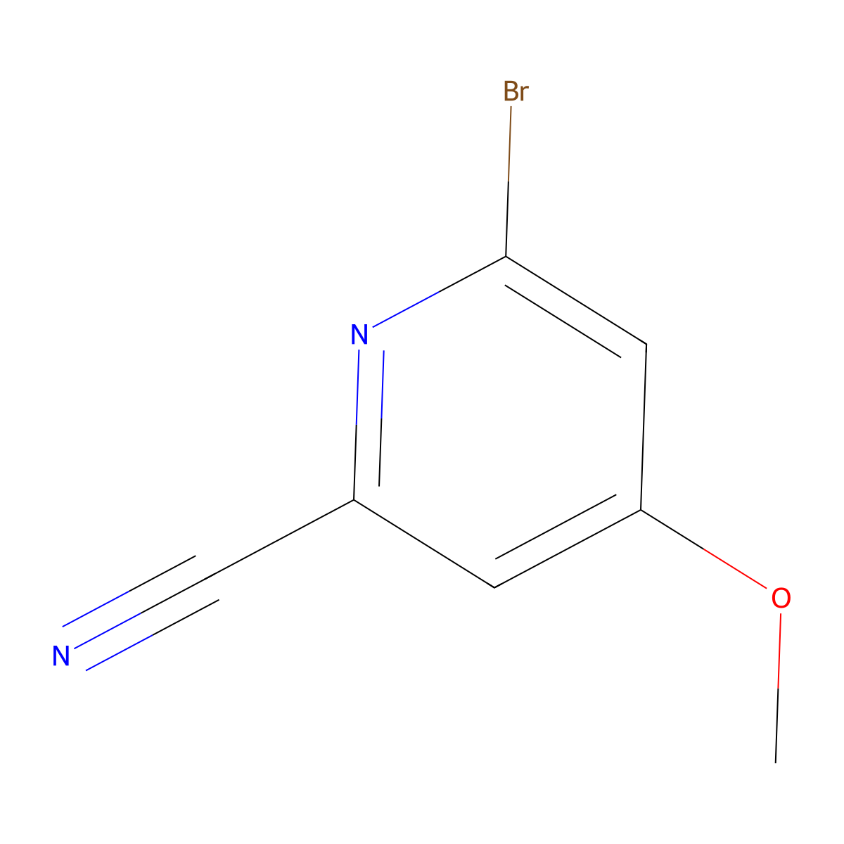 6-Bromo-4-methoxypicolinonitrile molecular structure, CAS 1805571-44-1
