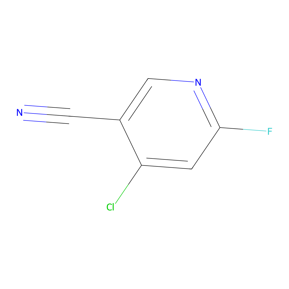 4-Chloro-6-fluoronicotinonitrile molecular structure, CAS 1805572-90-0