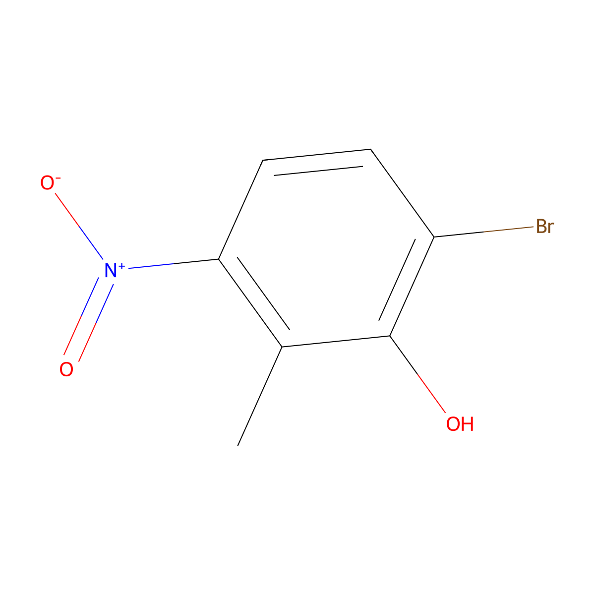 6-Bromo-2-methyl-3-nitrophenol molecular structure, CAS 1805573-41-4