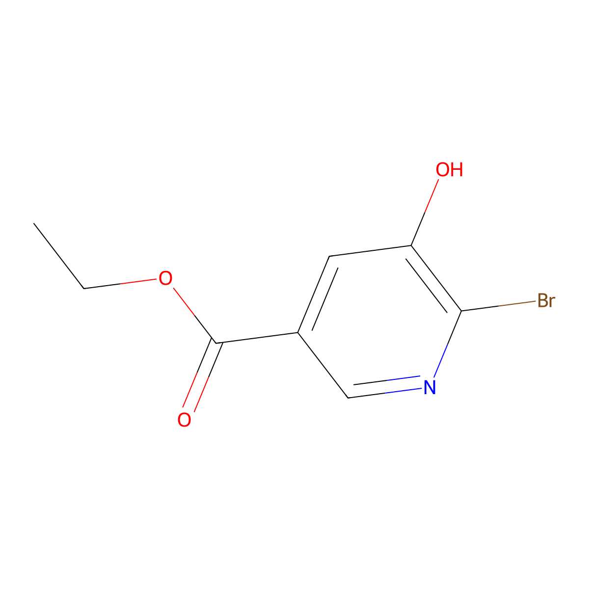 Ethyl 6-bromo-5-hydroxynicotinate molecular structure, CAS 1805573-71-0