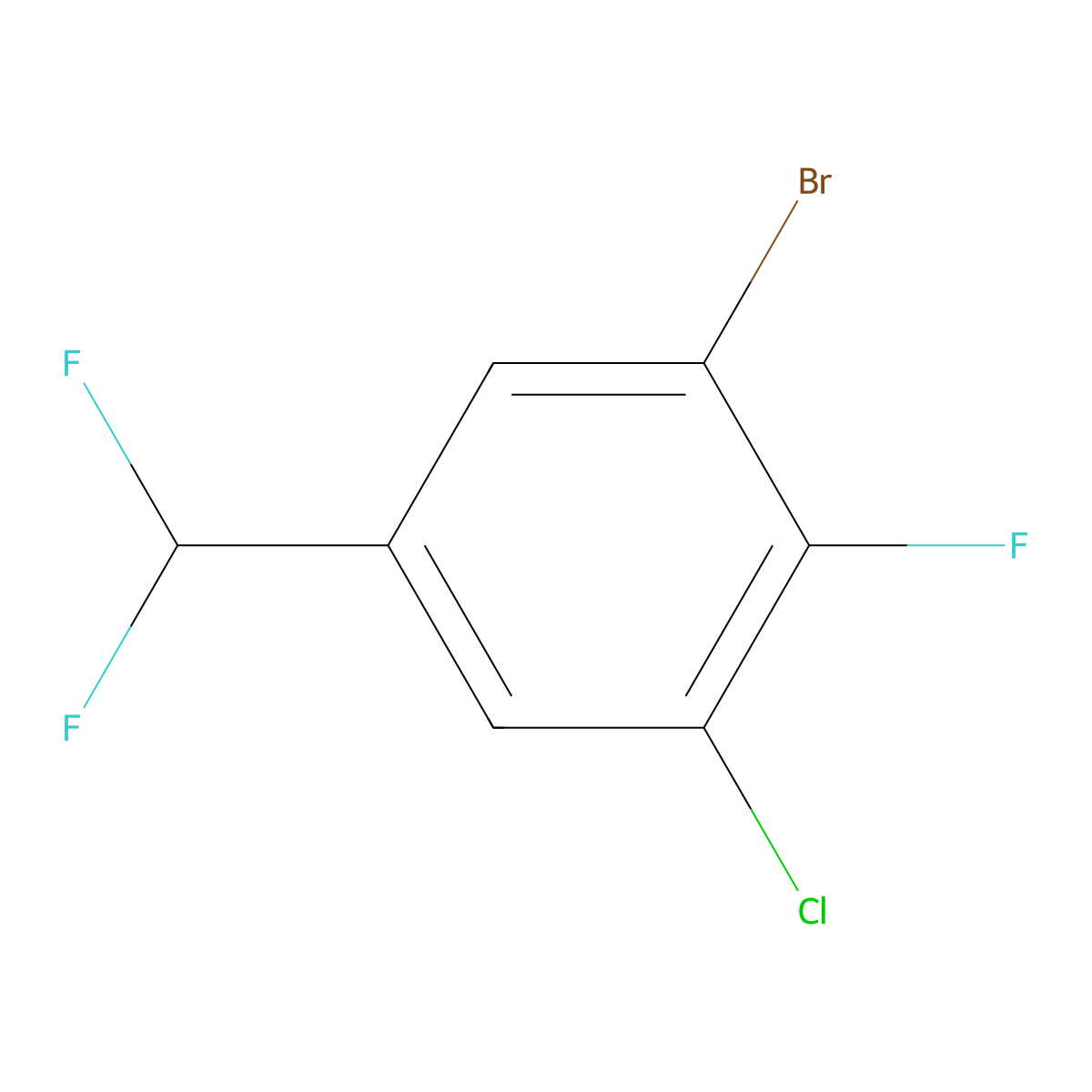 1-Bromo-3-chloro-5-(difluoromethyl)-2-fluorobenzene molecular structure, CAS 1805575-69-2