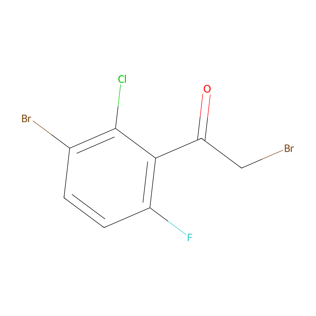 3-Bromo-2-chloro-6-fluorophenacyl bromide molecular structure, CAS 1805575-98-7