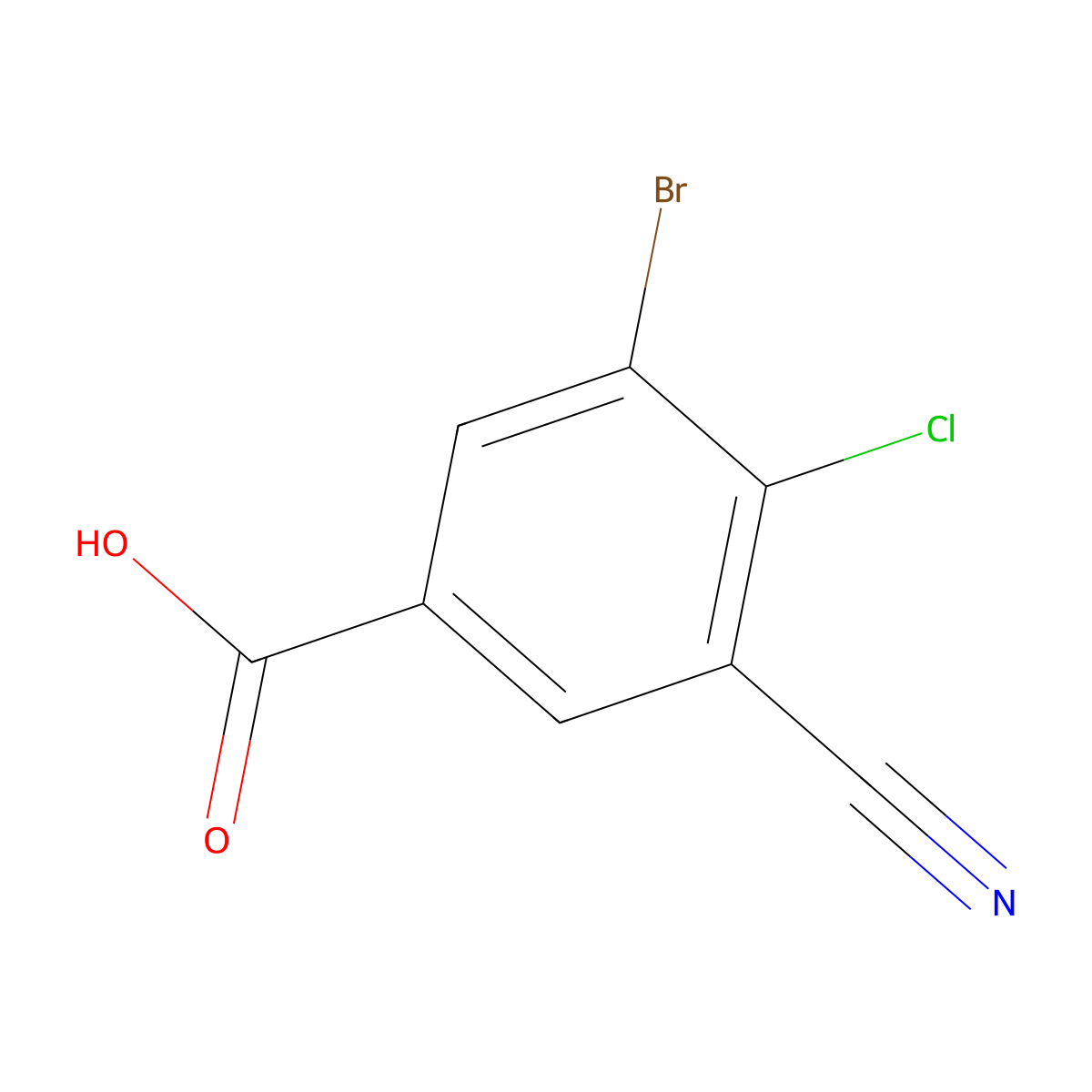 3-Bromo-4-chloro-5-cyanobenzoic acid molecular structure, CAS 1805576-55-9