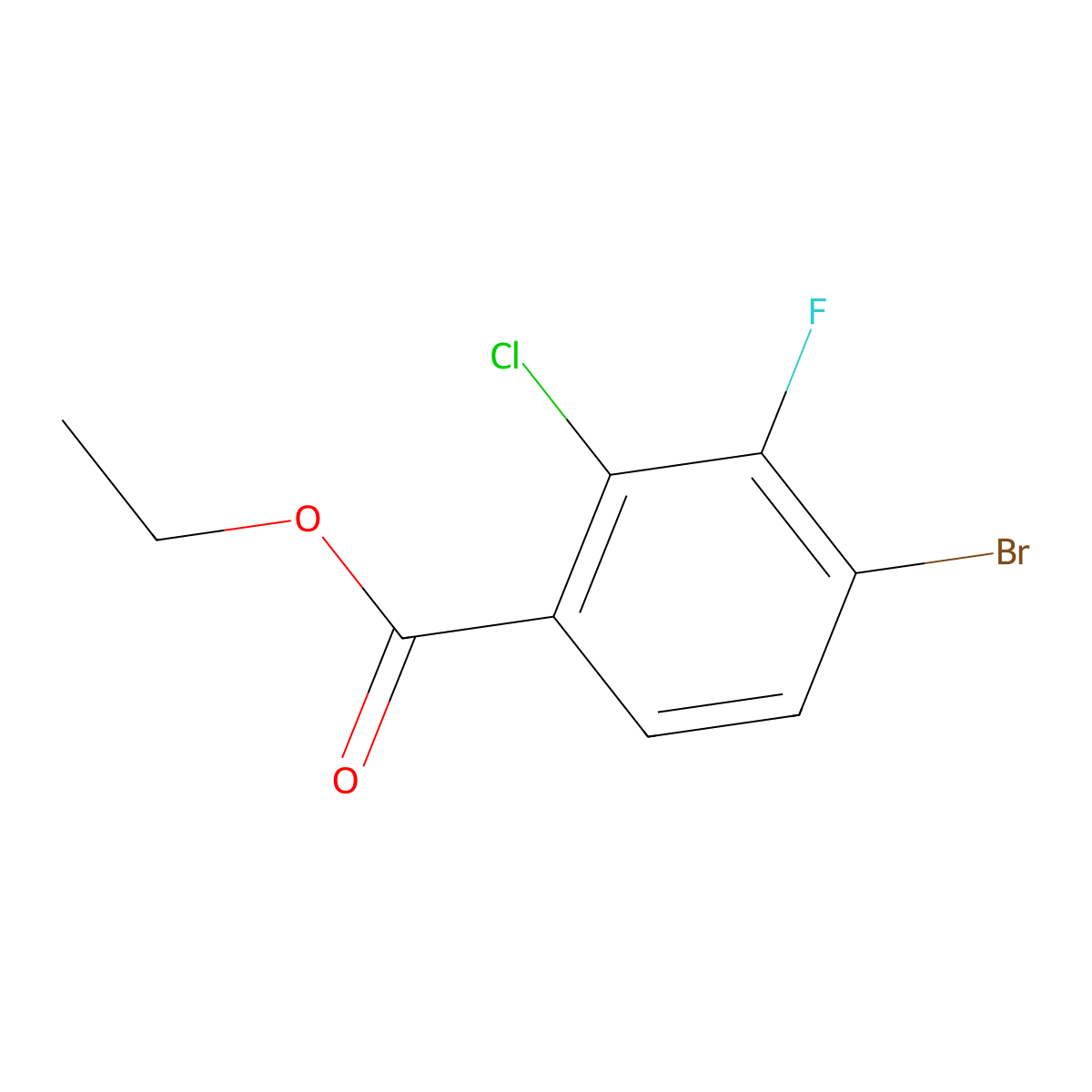 Benzoic acid, 4-bromo-2-chloro-3-fluoro-, ethyl ester molecular structure, CAS 1805576-77-5