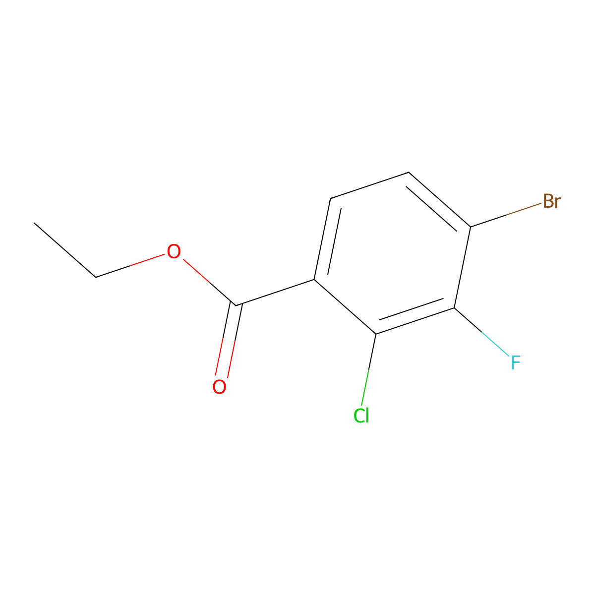Benzoic acid, 4-bromo-2-chloro-3-fluoro-, ethyl ester molecular structure, CAS 1805576-77-5