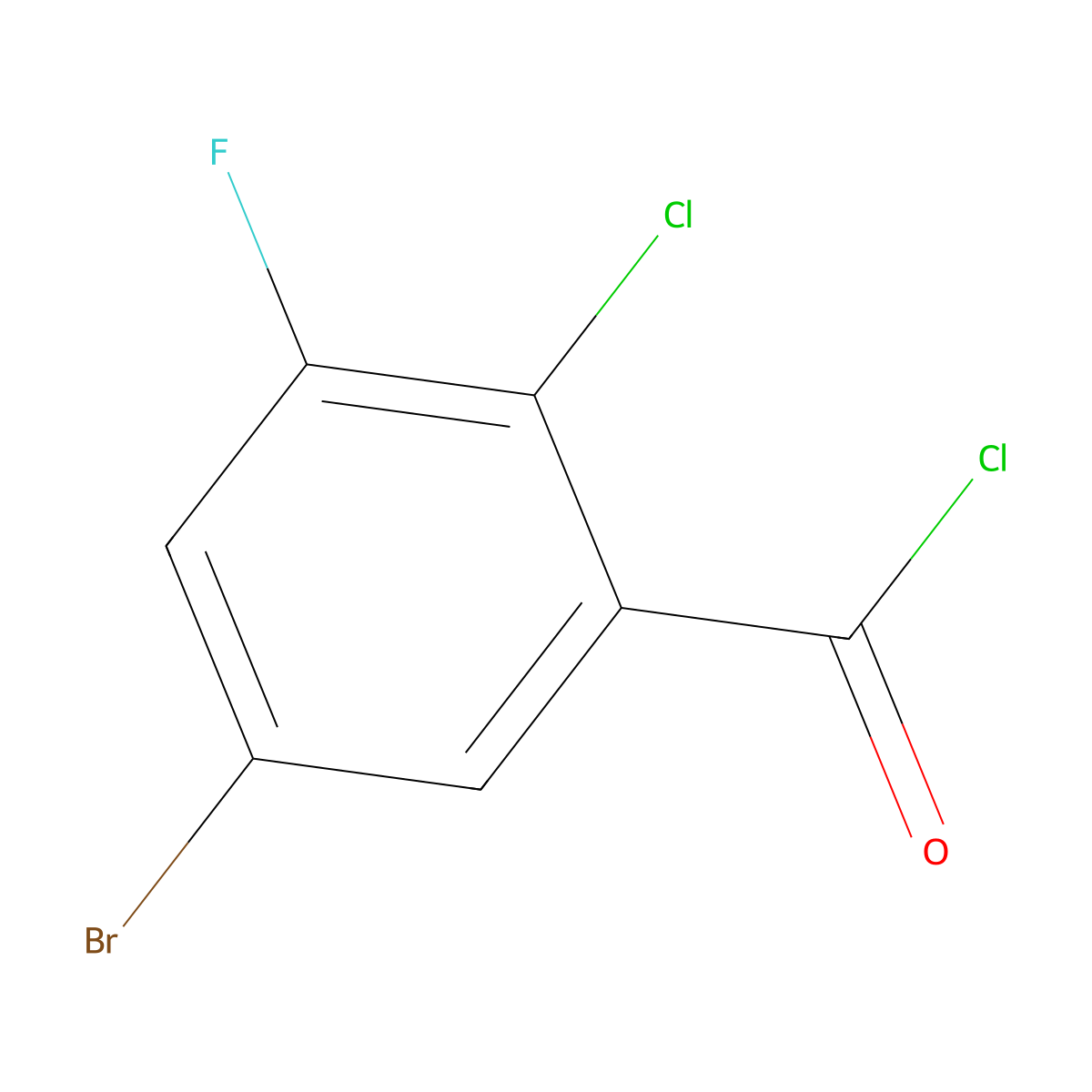 5-Bromo-2-chloro-3-fluorobenzoyl chloride molecular structure, CAS 1805576-79-7
