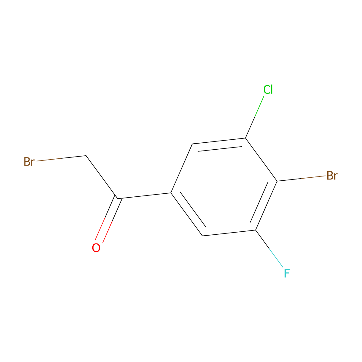 4'-Bromo-3'-chloro-5'-fluorophenacyl bromide molecular structure, CAS 1805576-83-3