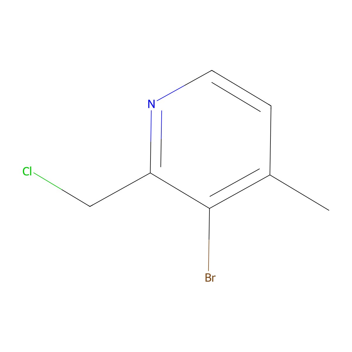 3-Bromo-2-(chloromethyl)-4-methylpyridine molecular structure, CAS 1805576-98-0