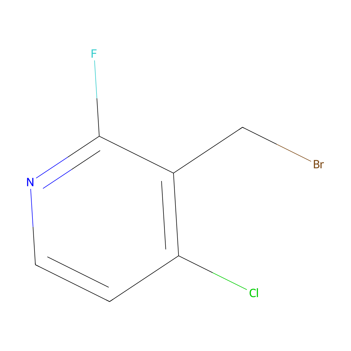 3-(Bromomethyl)-4-chloro-2-fluoropyridine molecular structure, CAS 1805577-66-5