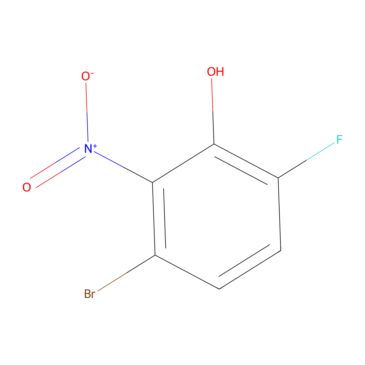 3-Bromo-6-fluoro-2-nitrophenol molecular structure, CAS 1805577-98-3