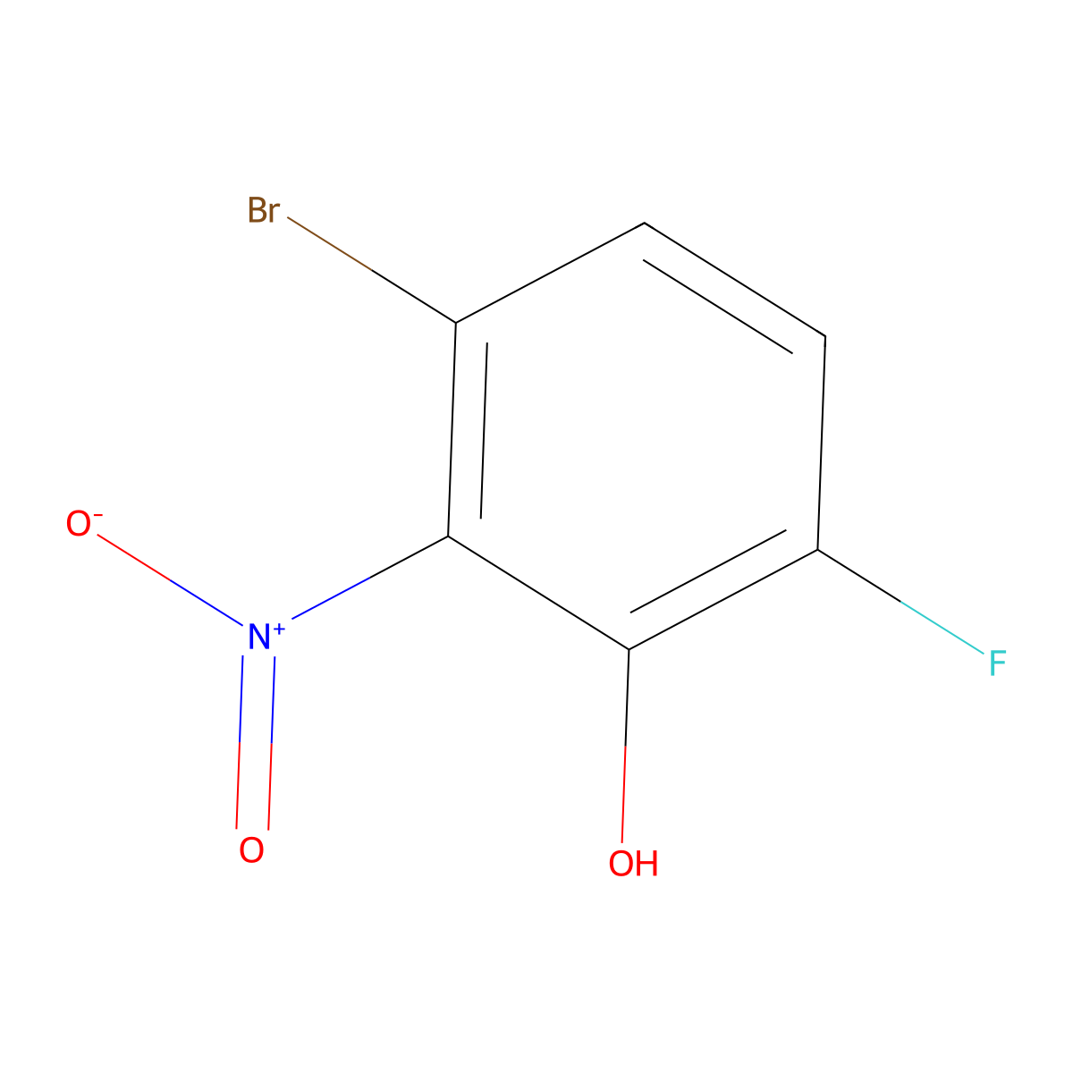 3-Bromo-6-fluoro-2-nitrophenol molecular structure, CAS 1805577-98-3