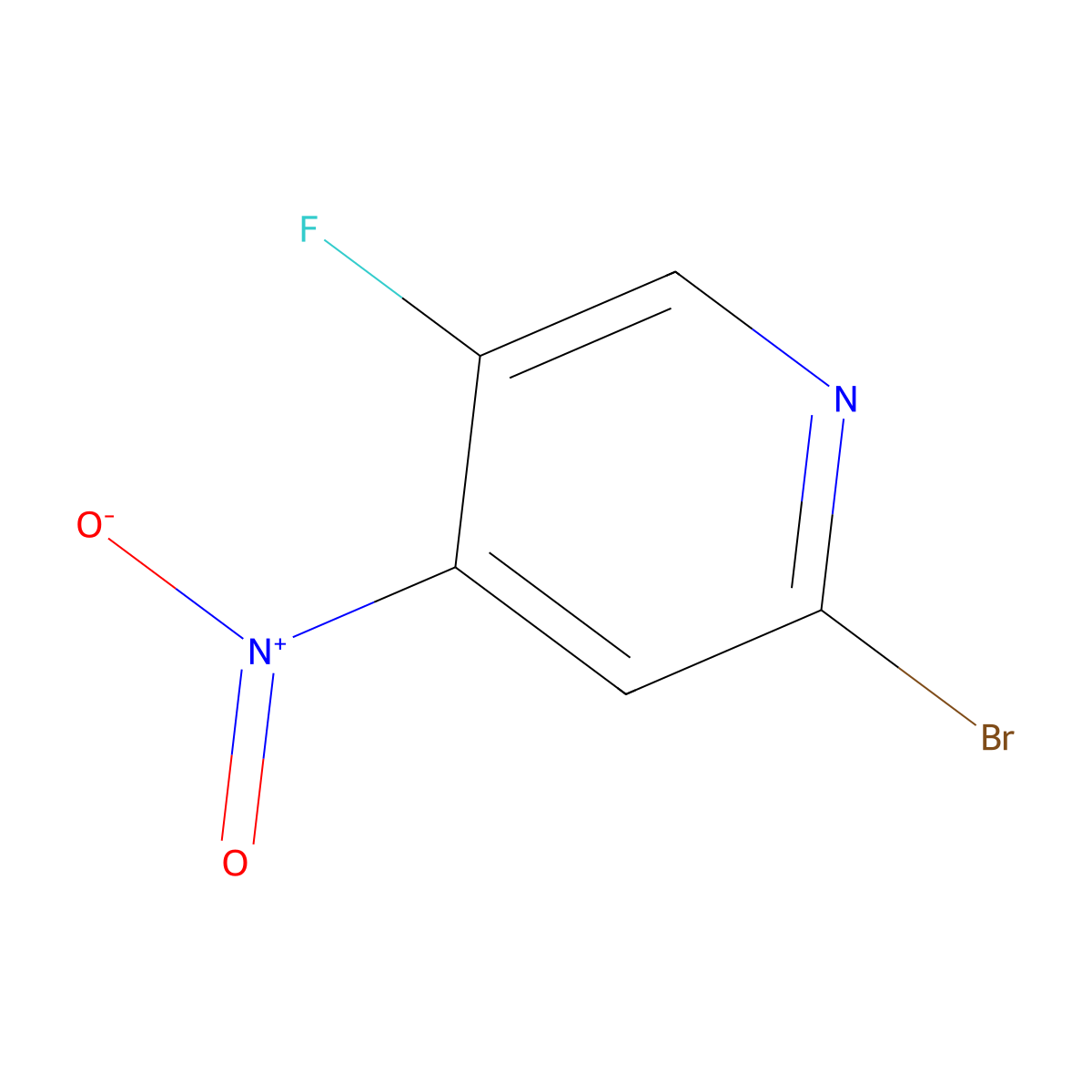 2-Bromo-5-fluoro-4-nitropyridine molecular structure, CAS 1805578-52-2