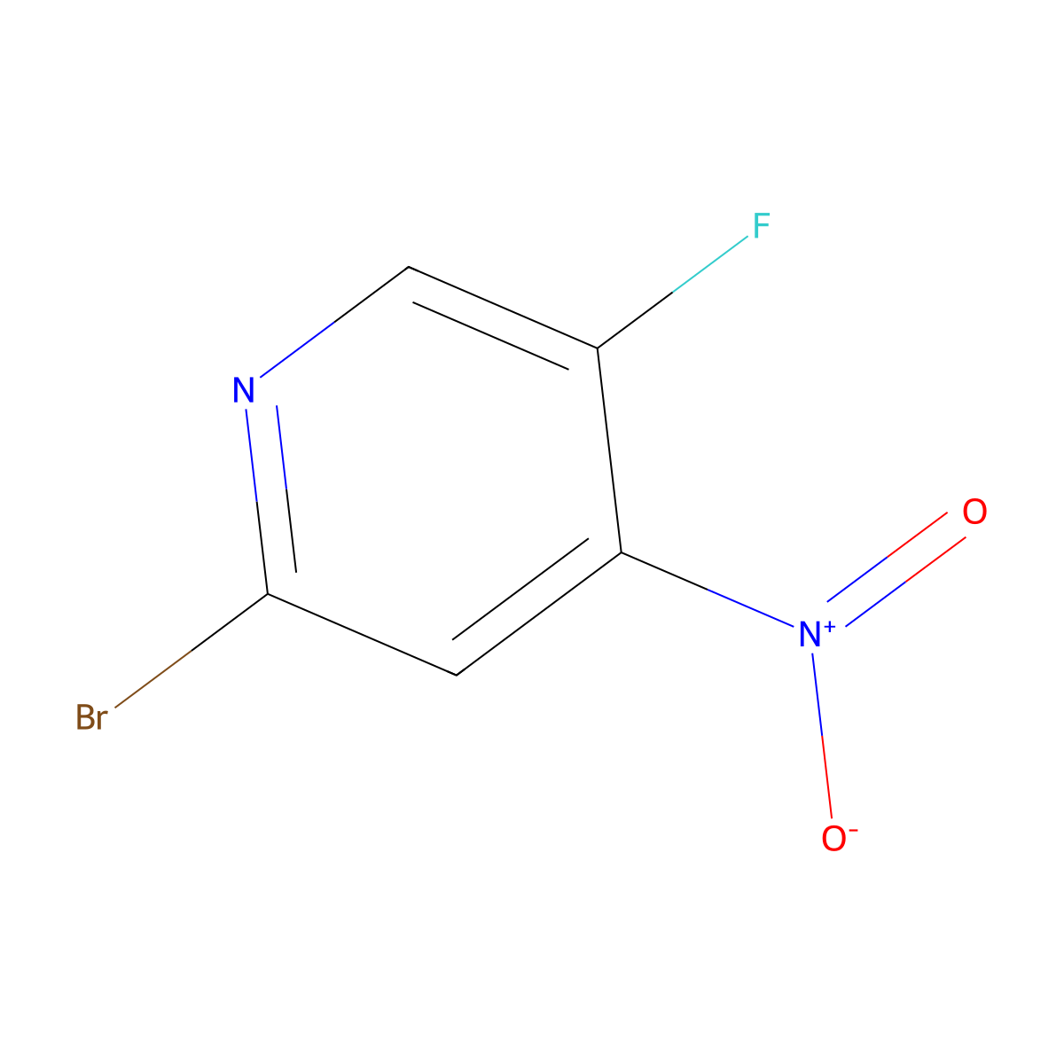 2-Bromo-5-fluoro-4-nitropyridine molecular structure, CAS 1805578-52-2