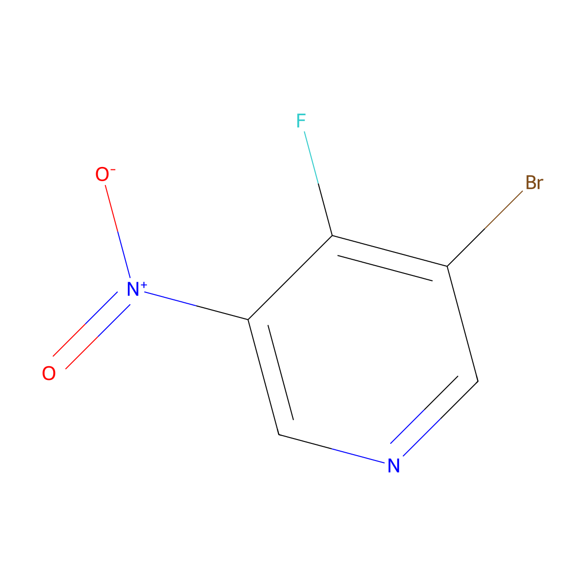 3-Bromo-4-fluoro-5-nitropyridine molecular structure, CAS 1805578-57-7