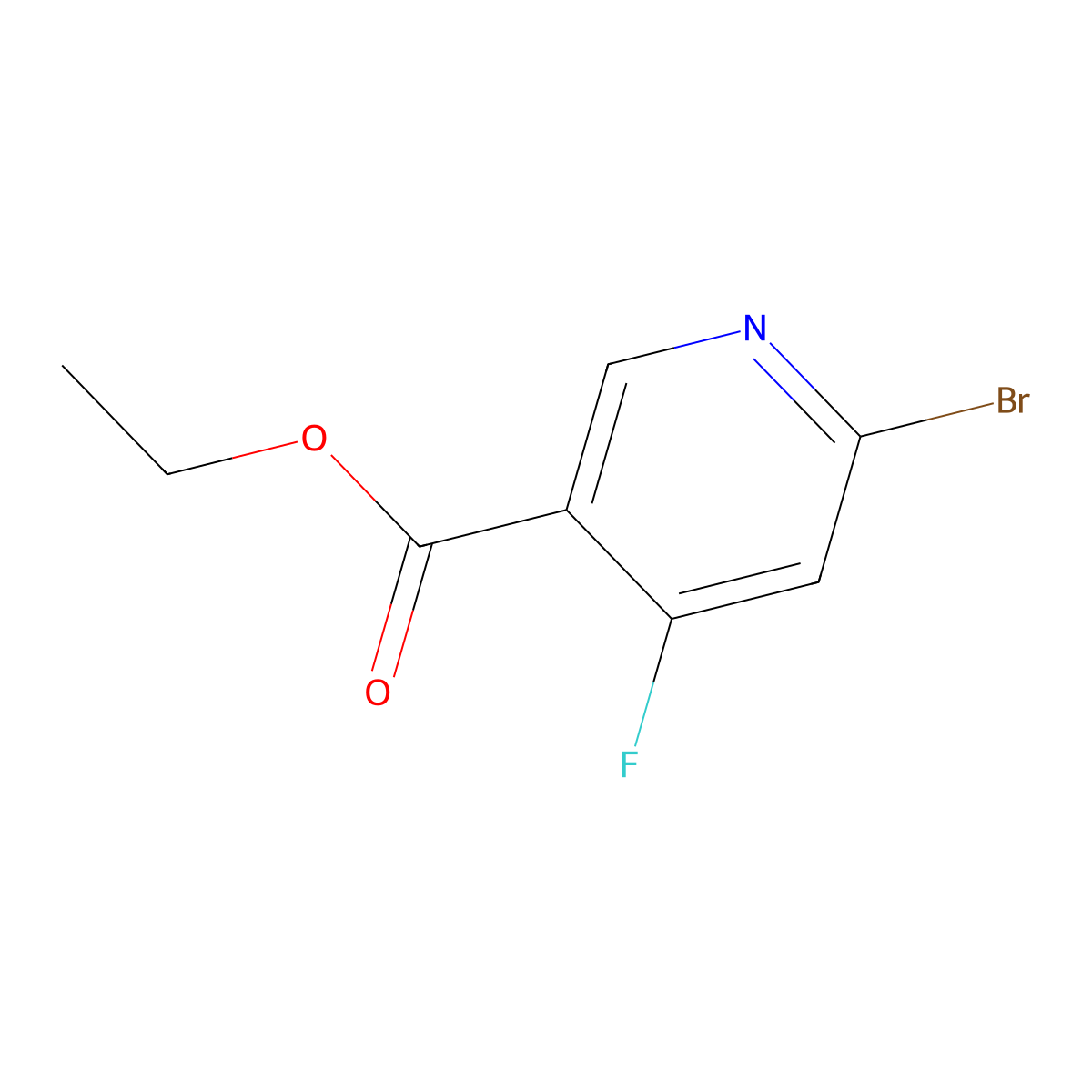 Ethyl 6-bromo-4-fluoropyridine-3-carboxylate molecular structure, CAS 1805579-76-3