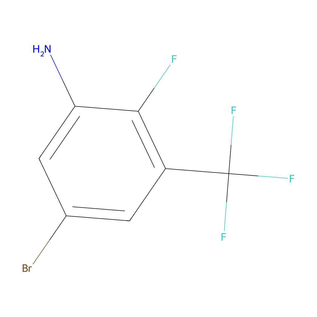 5-Bromo-2-fluoro-3-(trifluoromethyl)aniline molecular structure, CAS 1805580-19-1
