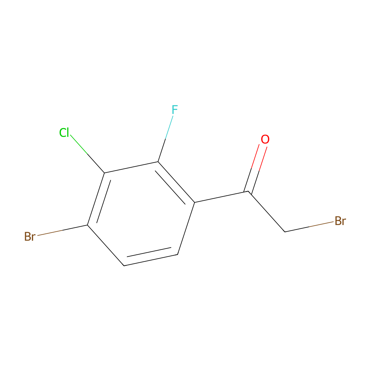 4'-Bromo-3'-chloro-2'-fluorophenacyl bromide molecular structure, CAS 1805582-66-4