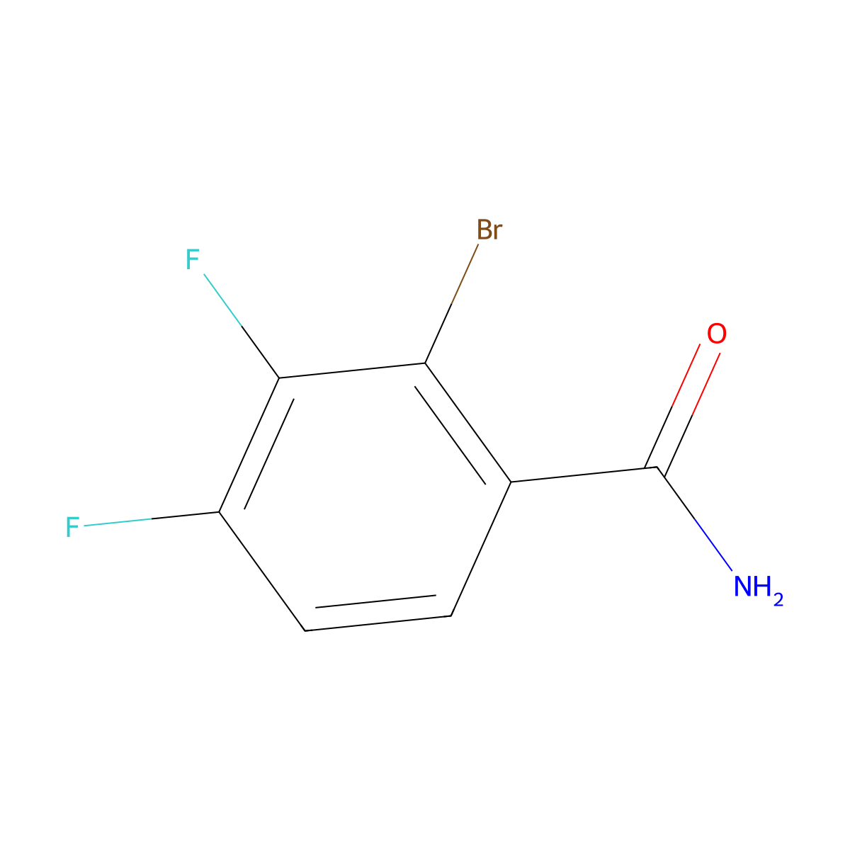 2-Bromo-3,4-difluorobenzamide molecular structure, CAS 1805583-41-8