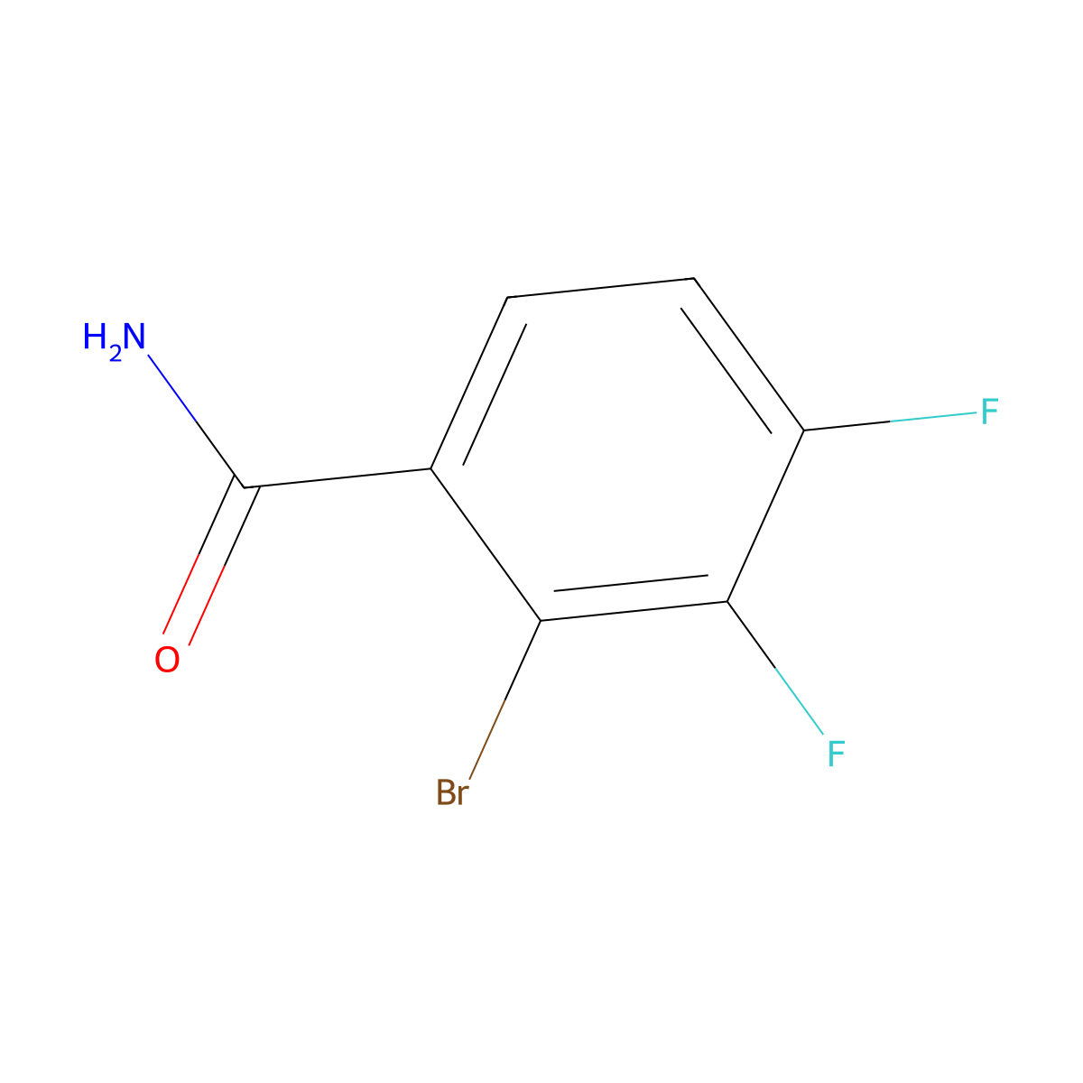 2-Bromo-3,4-difluorobenzamide molecular structure, CAS 1805583-41-8